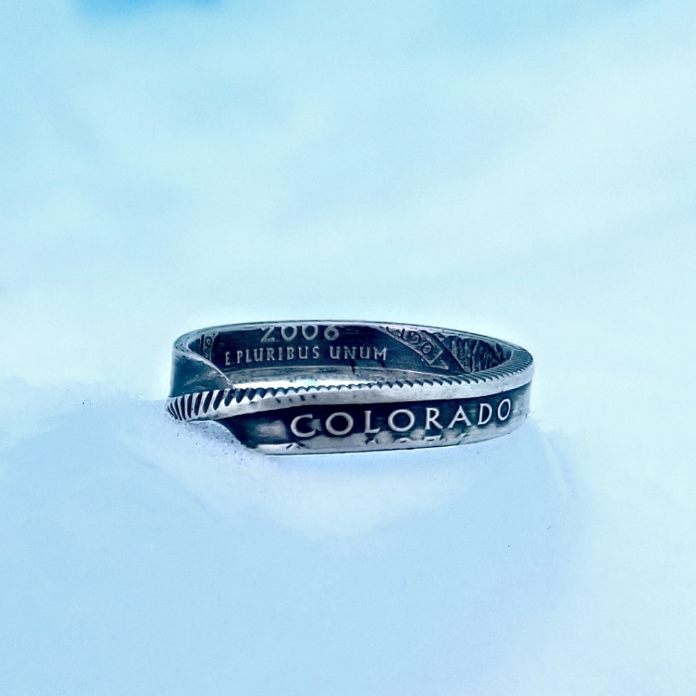 90% Silver State Quarter Twisted Coin Ring